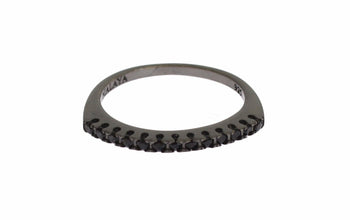 Black CZ Rhodium 925 Silver Womens Ring Nialaya