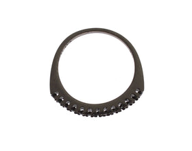 Black CZ Rhodium 925 Silver Womens Ring Nialaya