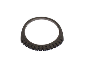 Black CZ Rhodium 925 Silver Womens Ring Nialaya
