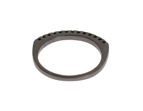 Black CZ Rhodium 925 Silver Womens Ring Nialaya