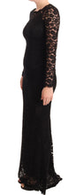 Black Cotton Lace Mermaid Long Sleeves Dress Dolce & Gabbana