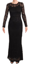 Black Cotton Lace Mermaid Long Sleeves Dress Dolce & Gabbana