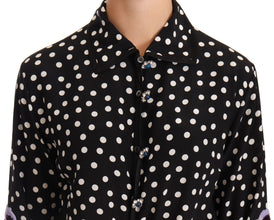Black White Crystal Sequined Floral Dress Dolce & Gabbana