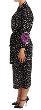 Black White Crystal Sequined Floral Dress Dolce & Gabbana