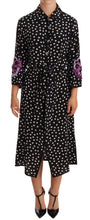 Black White Crystal Sequined Floral Dress Dolce & Gabbana