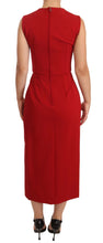 Red Sweetheart Sleeveless Midi Stretch Dress Dolce & Gabbana