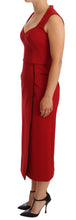 Red Sweetheart Sleeveless Midi Stretch Dress Dolce & Gabbana