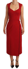 Red Sweetheart Sleeveless Midi Stretch Dress Dolce & Gabbana
