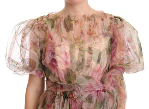 Multicolor Floral Print Long Maxi Gown Dress Dolce & Gabbana