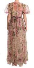 Multicolor Floral Print Long Maxi Gown Dress Dolce & Gabbana