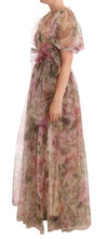 Multicolor Floral Print Long Maxi Gown Dress Dolce & Gabbana