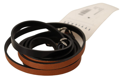 Brown Leather Silver Tone Buckle Belt Costume National