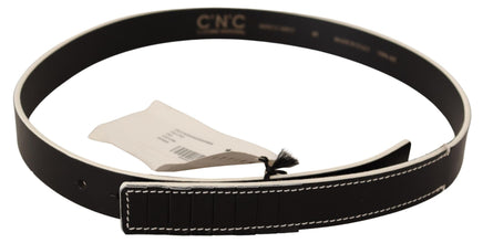 Black White Leather Fashion Waist  Belt Costume National