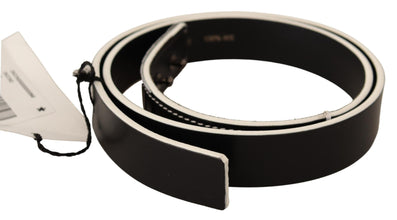 Black White Leather Fashion Waist  Belt Costume National