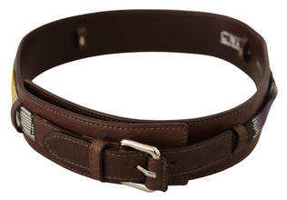 Brown Leather Silver Buckle Belt Costume National