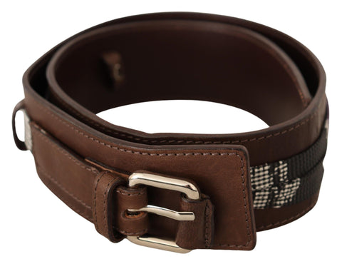 Brown Leather Silver Buckle Belt Costume National