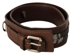 Brown Leather Silver Buckle Belt Costume National