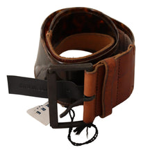 Dark Brown Leather Buckle Waist Belt Ermanno Scervino