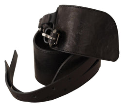 Dark Brown Leather Double Buckle Belt Costume National