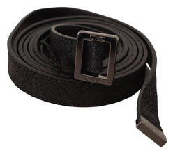 Black Leather Metal Buckle Waist Belt Costume National