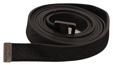 Black Leather Metal Buckle Waist Belt Costume National