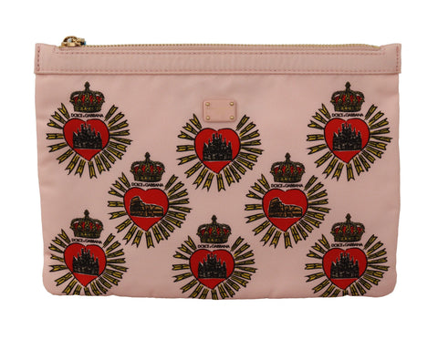 Clutch Pink D&G Logo Devotion Heart Toiletry Pouch Wallet Dolce & Gabbana