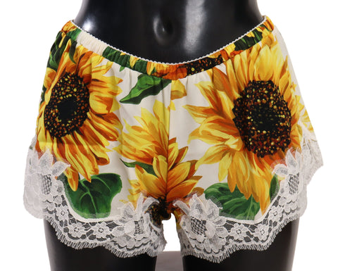 White Sunflower Lace Lingerie Underwear Dolce & Gabbana