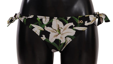 Bikini Bottom Black Lily Print Swimsuit Swimwear Dolce & Gabbana