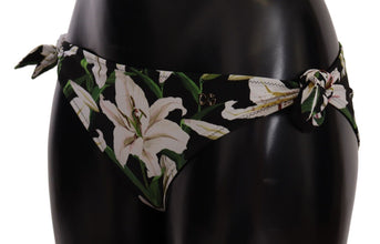 Bikini Bottom Black Lily Print Swimsuit Swimwear Dolce & Gabbana
