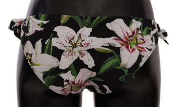 Bikini Bottom Black Lily Print Swimsuit Swimwear Dolce & Gabbana