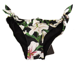 Bikini Bottom Black Lily Print Swimsuit Swimwear Dolce & Gabbana
