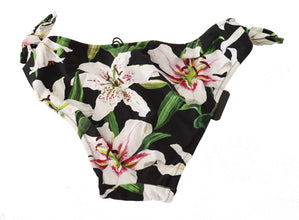 Bikini Bottom Black Lily Print Swimsuit Swimwear Dolce & Gabbana