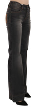 Black Washed Mid Waist Flared Denim Casual Jeans John Galliano