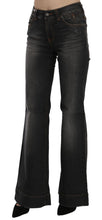 Black Washed Mid Waist Flared Denim Casual Jeans John Galliano