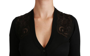 Black Lace Sweater Cardigan Sweater Dolce & Gabbana