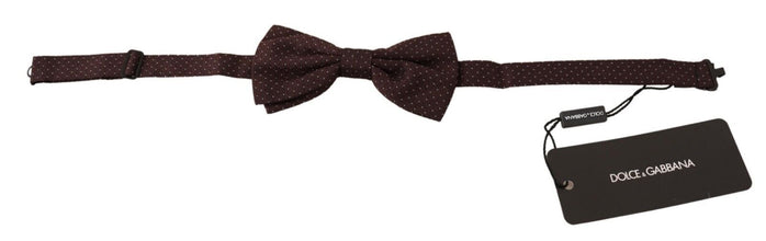 Brown Dotted Silk Adjustable Neck Papillon Bow Tie Dolce & Gabbana
