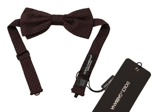 Brown Dotted Silk Adjustable Neck Papillon Bow Tie Dolce & Gabbana