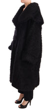 Black Mohair Fur Cape Trench Coat Jacket Dolce & Gabbana