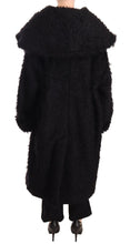 Black Mohair Fur Cape Trench Coat Jacket Dolce & Gabbana