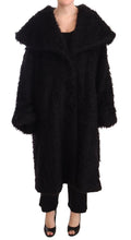 Black Mohair Fur Cape Trench Coat Jacket Dolce & Gabbana