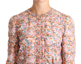 Multicolor Floral Print Silk Trench Coat Jacket Dolce & Gabbana