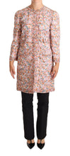 Multicolor Floral Print Silk Trench Coat Jacket Dolce & Gabbana
