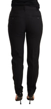 Black Tapered Women Trouser Virgin Wool Pants Dolce & Gabbana