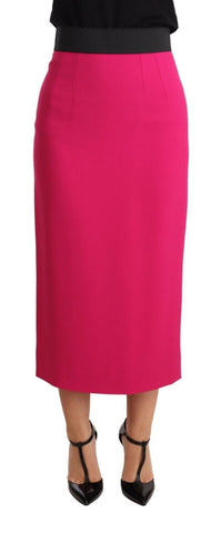 Pink High Waist Stretch Pencil Straight Skirt Dolce & Gabbana