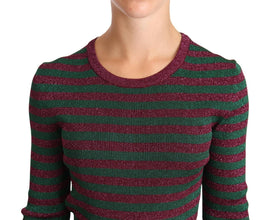 Multicolor Striped Crew Neck Pullover Sweater Dolce & Gabbana