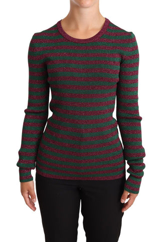 Multicolor Striped Crew Neck Pullover Sweater Dolce & Gabbana