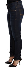 Dark Blue Cotton Low Waist Skinny Denim Jeans Versace Jeans