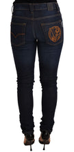 Dark Blue Cotton Low Waist Skinny Denim Jeans Versace Jeans