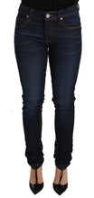 Dark Blue Cotton Low Waist Skinny Denim Jeans Versace Jeans