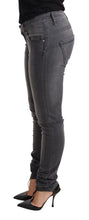 Gray Washed Cotton Slim Fit Low Waist Women Denim Trouser Jeans Acht